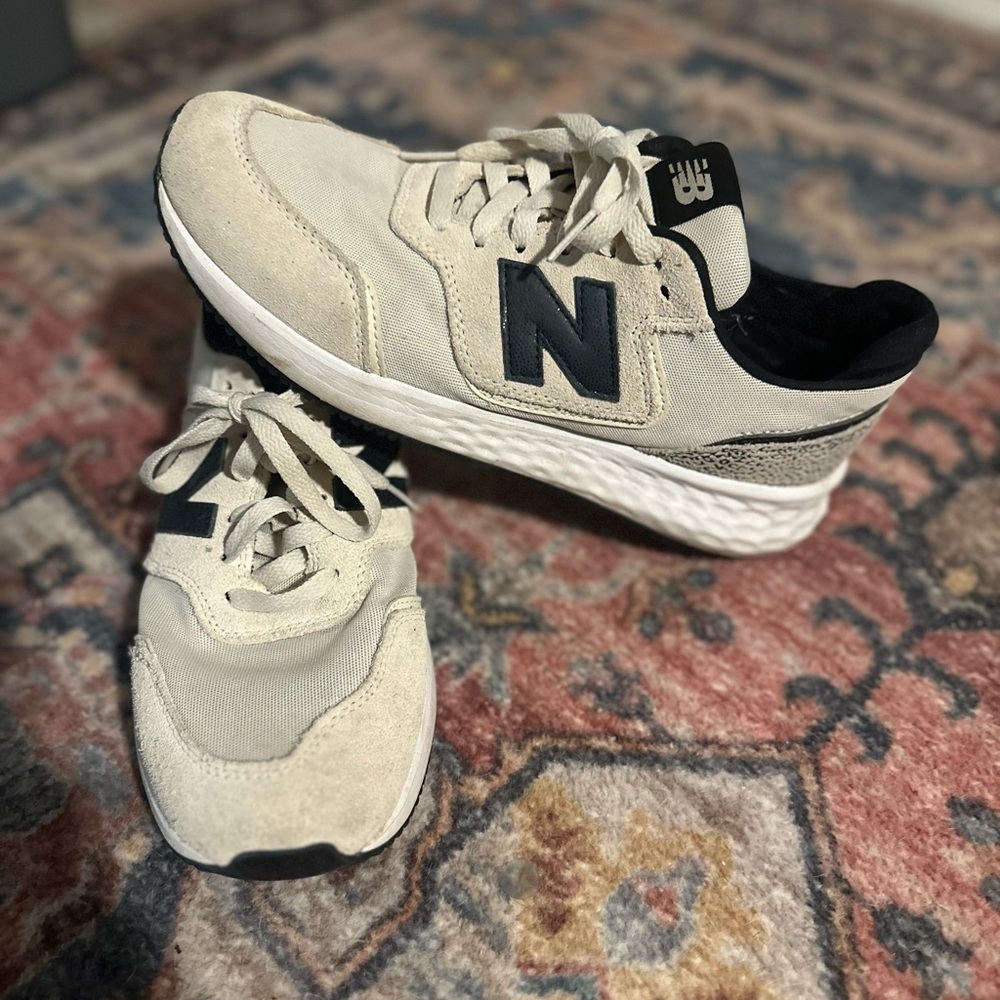 New Balance Beige and Black Athletic Shoes
